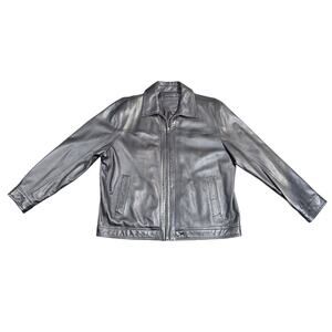 Roundtree & Yorke Burnished Lambskin Leather Jacket‎ Coat Size XL Excellent